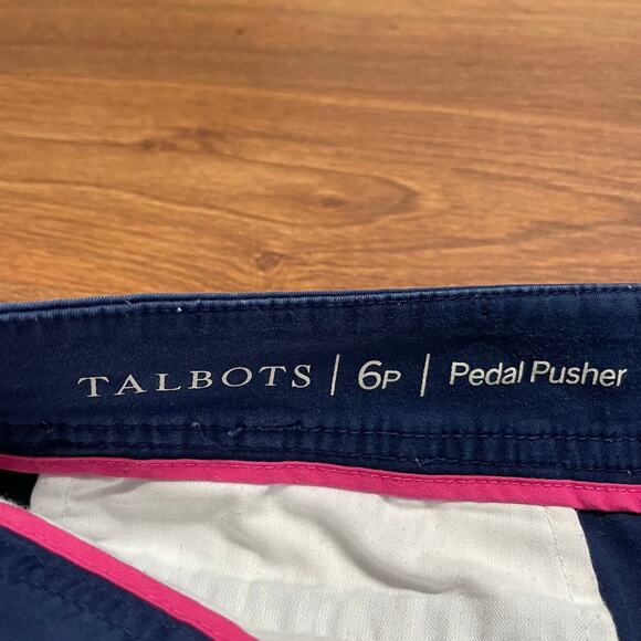 Talbots Solid Navy Blue Pedal Pusher Shorts Size 6P Small Petite Stretch Capris - Picture 3 of 8